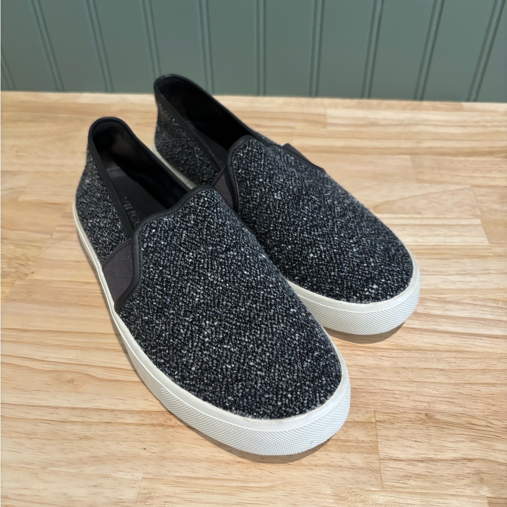 Vince Blair Gray Tweed Slip-On Sneaker